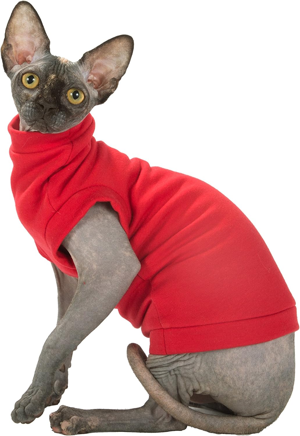 Kotomoda Katzen Kleidung Warm Turtleneck Maxi Winter in Red (XL), xl