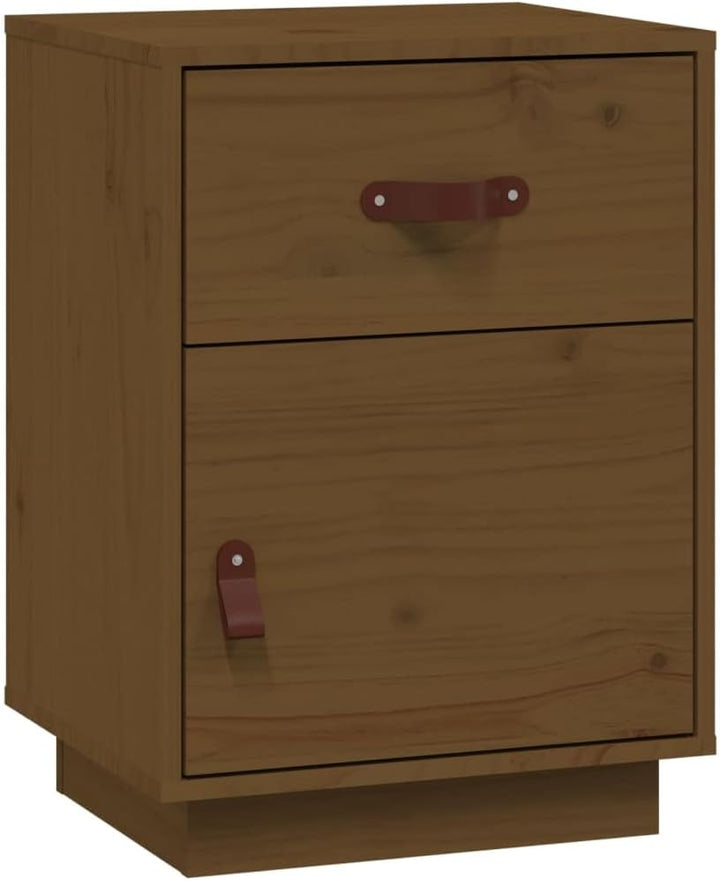 FIRBNUS Bedside Table Nachtkonsole Beistelltisch mit Stauraum Night Stand Nachttisch Honigbraun 40x3