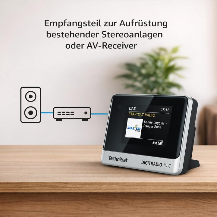 TechniSat DIGITRADIO 10 C - DAB+ Digitalradio Adapter (Farb-Display, Bluetooth, Fernbedienung, Wecke