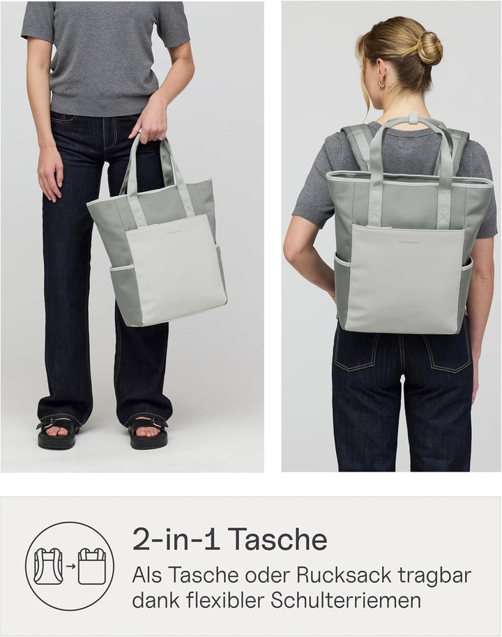Kapten &amp; Son Rucksack Lindby Diaper Set 18 L | 2in1 Wickelrucksack &amp; Wickeltasche mit Kinderwagen- u