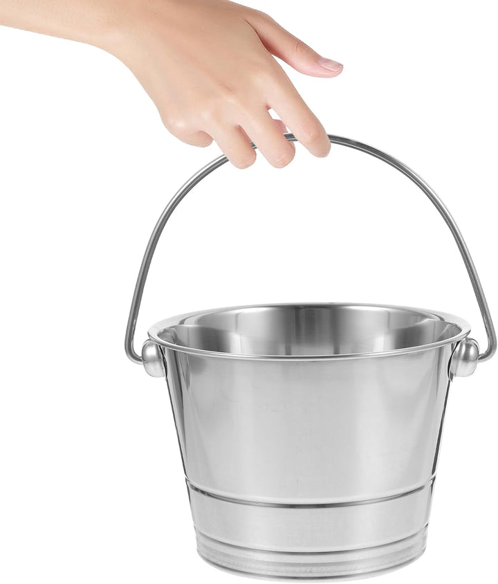 DOITOOL Edelstahl Eiskübel 1L Mit Deckel Und Tragbarem Griff Multifunktionaler Eiswürfelbehälter Für