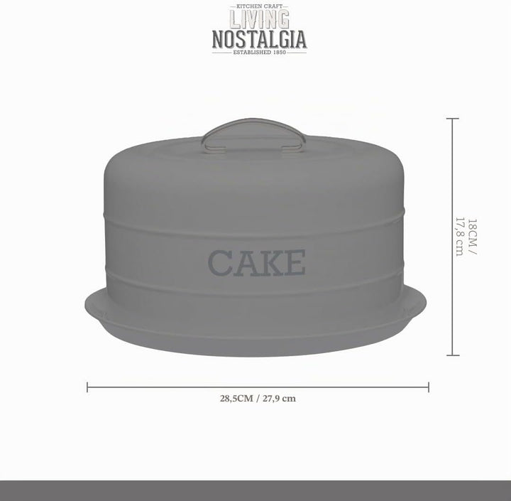 KitchenCraft Living Nostalgia Kuchendose, luftdichte Kuchendose / Kuchenkuppel, 28,5 x 18 cm, creme