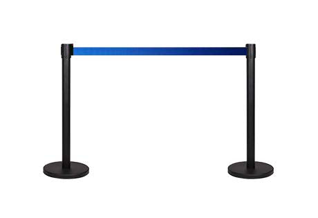 2-Stück-Set FLEXIBARRIER Personenleitsystem Absperrständer Schwarz -Basic 300-3m Gurtlänge *blau*, A