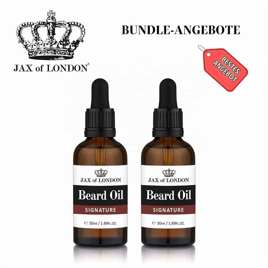 Jax of London Signature Bartöl für Männer 50 ml, Bartpflegeöl, Bartwachstumsöl für Männer, Bestehend