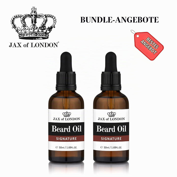 Jax of London Signature Bartöl für Männer 50 ml, Bartpflegeöl, Bartwachstumsöl für Männer, Bestehend