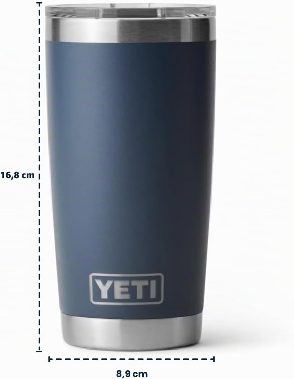 YETI Rambler Becher, 590 ml, Edelstahl, vakuumisoliert, mit MagSlider-Deckel Black 20oz (591ml), Bla