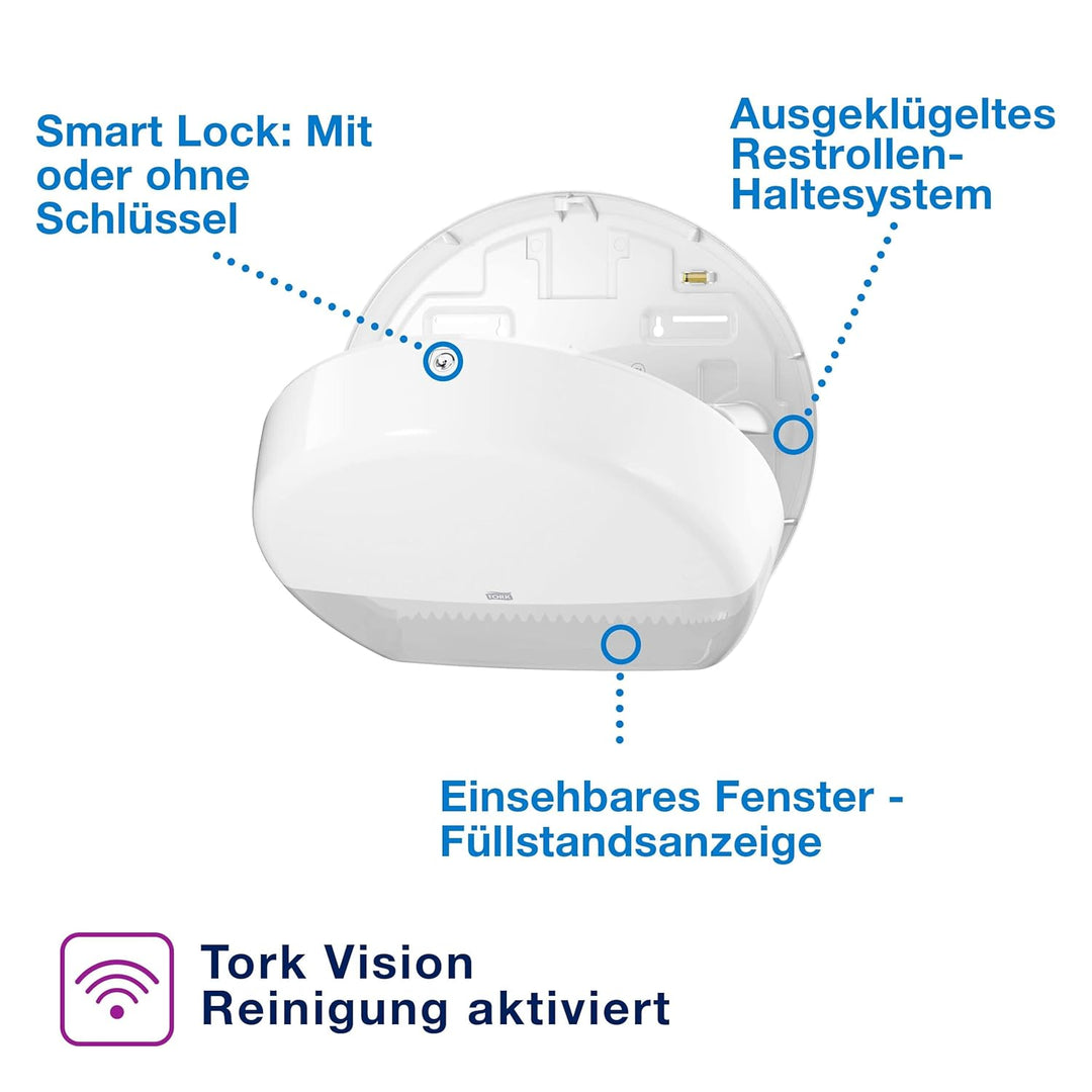 Tork 554000 Spender für Jumbo Toilettenpapier T1 / Tork Toilettenpapierspender mit extra hoher Kapaz