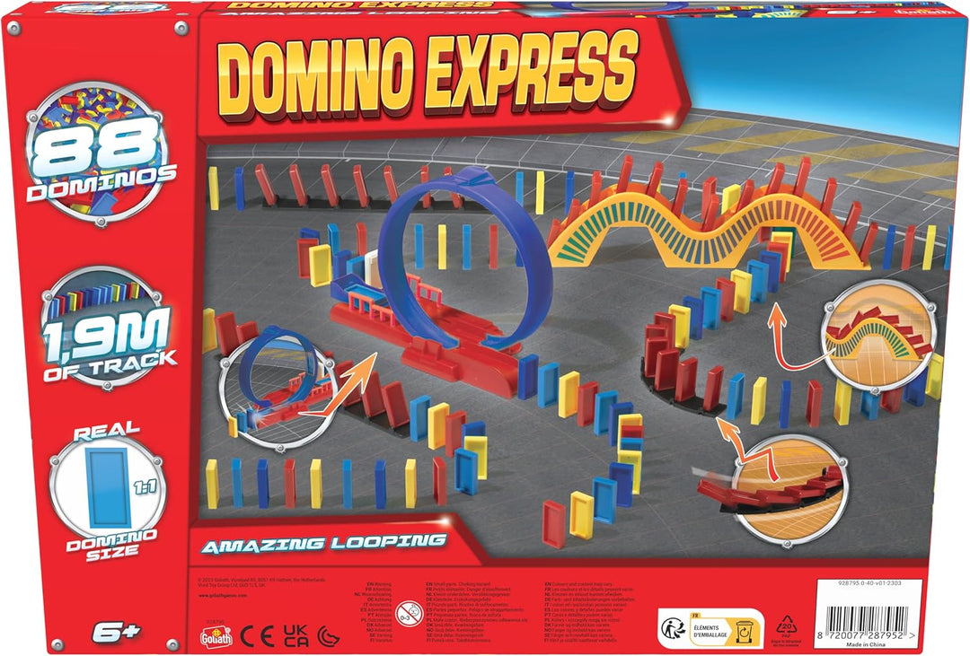 Domino Express Amazing Looping, Domino Spiel ab 6 Jahren mit Looping, Inklusive 88 Dominosteine, Gee