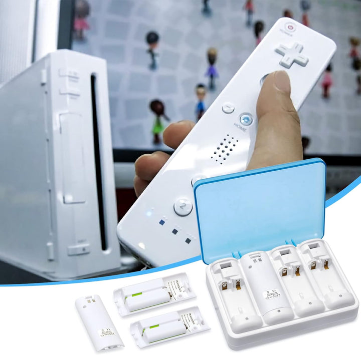 TechKen Wii Akku Ladegerät Set,Wii Remote Controller Ladestation Docking Station Wii Charger Mit 4 x