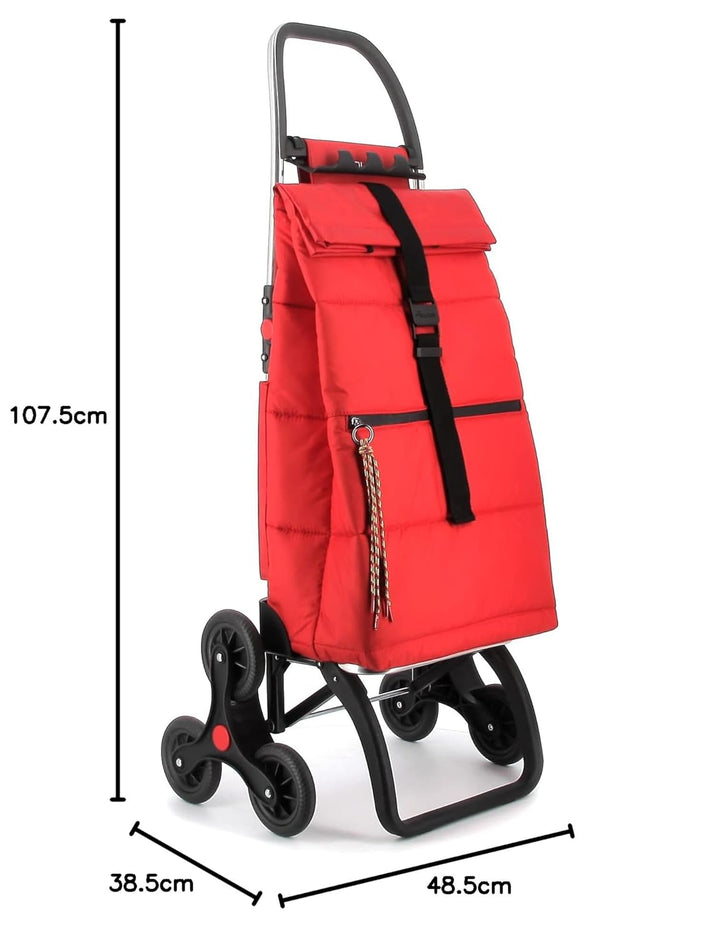 Klappbarer Einkaufstrolley Rolser Big Polar 6 Räder Treppensteiger - Rot 6 Räder Treppensteiger Zusa