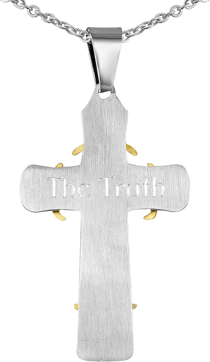 Hanessa Personalisierte Kette mit Gravur Edelstahl 45-60 cm mit Anhänger Kreuz in silber gold - Pers