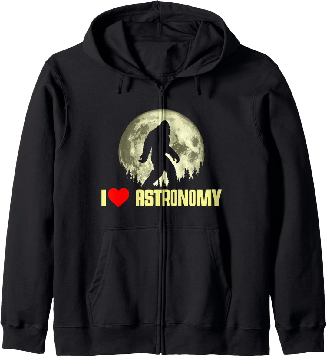 I Love Astronomy Bigfoot Funny Full Moon Night Graphic Kapuzenjacke