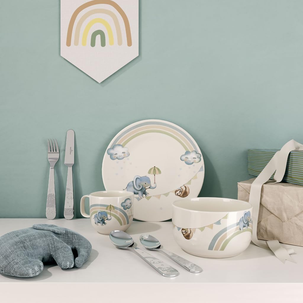Villeroy & Boch – Boho Kids "Walk like an elephant" Kindergeschirr-Set 7 teilig, Spülmaschinenfest,