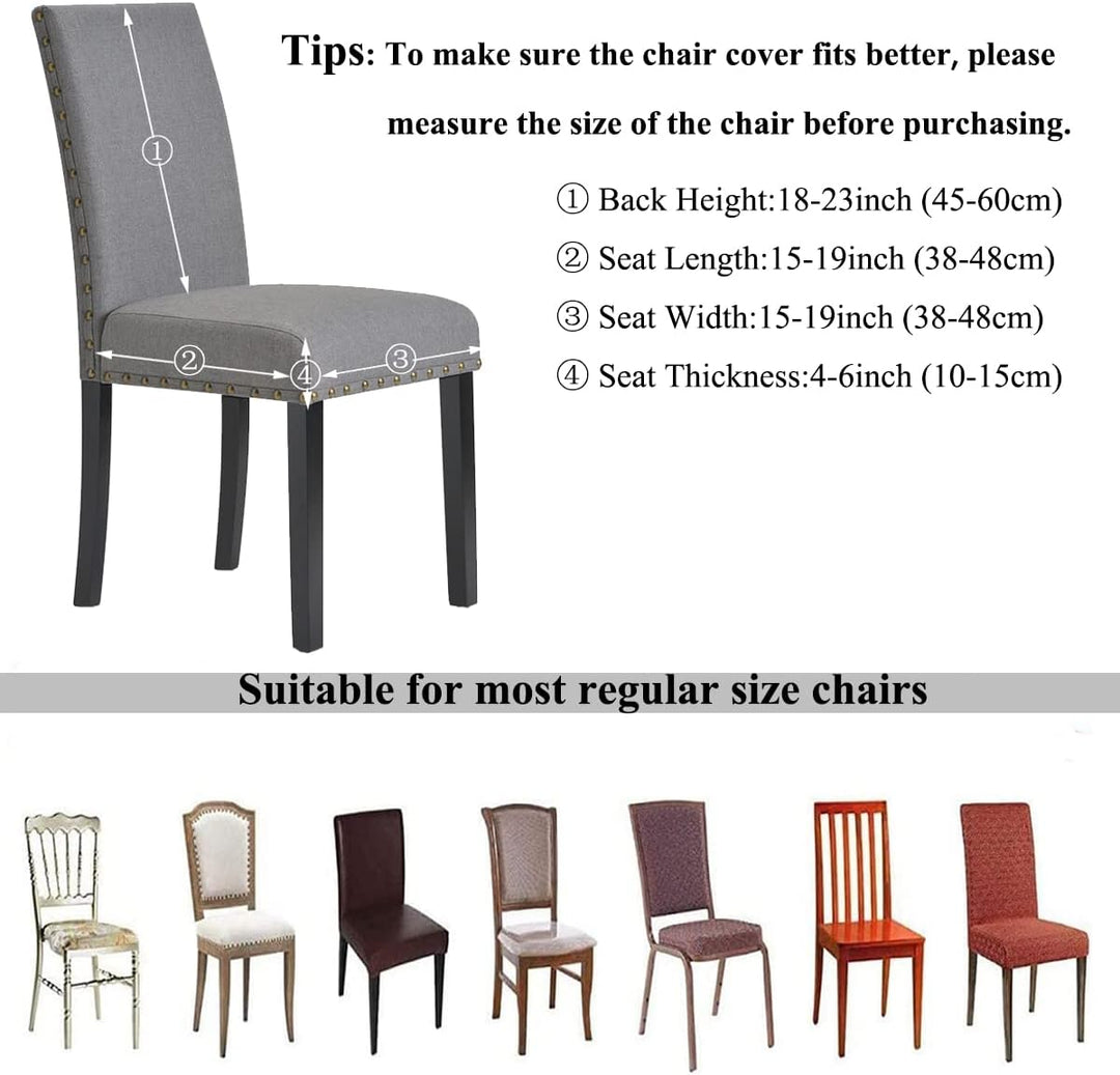 HZDHCLH Stuhlhussen 6er Set Stuhlbezüge Stretch abnehmbar, waschbar, Esszimmerstuhl-Schutzsitz für H
