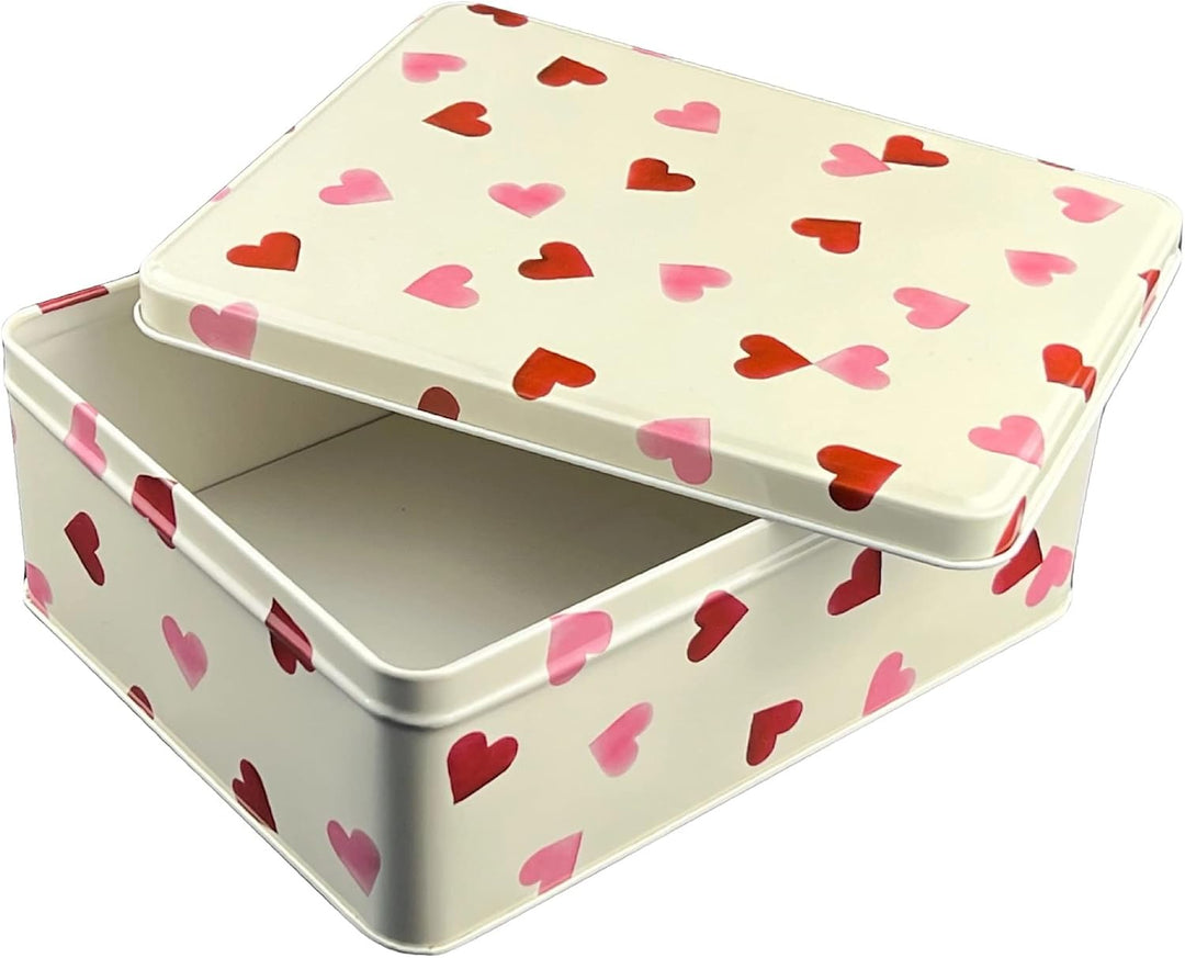 Geschenkdose Design Emma Bridgewater - Liebevoll gestaltete rechteckige Vorratsdose - Motiv Pink Hea