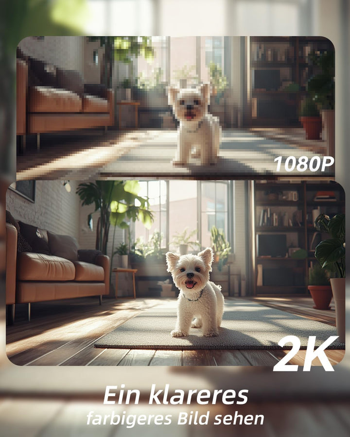 blurams 2K WLAN Kamera überwachung innen 360° Drehung Baby Monitor &amp; Haustierüberwachung, Vollfarb-N