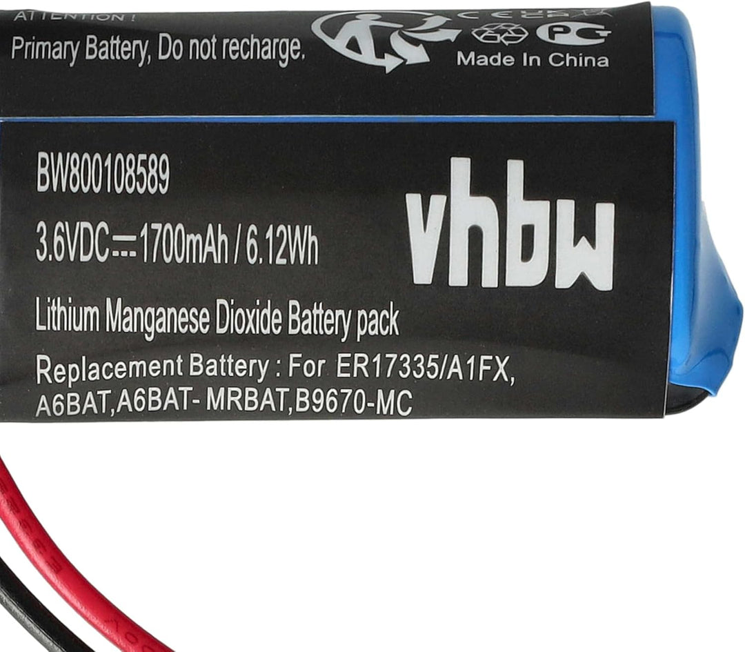 vhbw Batterie Ersatz für Mitsubishi B9670-MC, A6BAT, A6BAT-MRBAT. für Steuereinheit (1700 mAh, 3,6 V