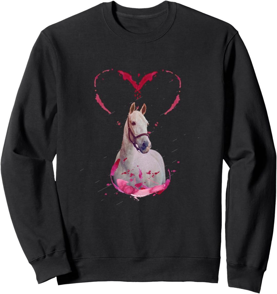 Pferde Mädchen Geburtstag Pferdemotiv Damen Pferd Herz Sweatshirt