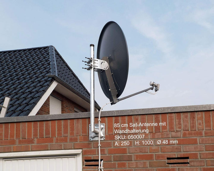 50cm Sat-Wandhalterung - XmediaSat XM-Line 050012 Achsmass: 50 cm H: 80 cm Ø: 48 mm feuerverzinkt ro