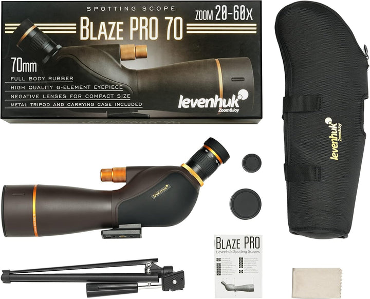 Levenhuk Blaze PRO 70 mm Leistungsstarkes Spektiv mit Grosser Apertur, Wasserdicht, Beschlagfrei und