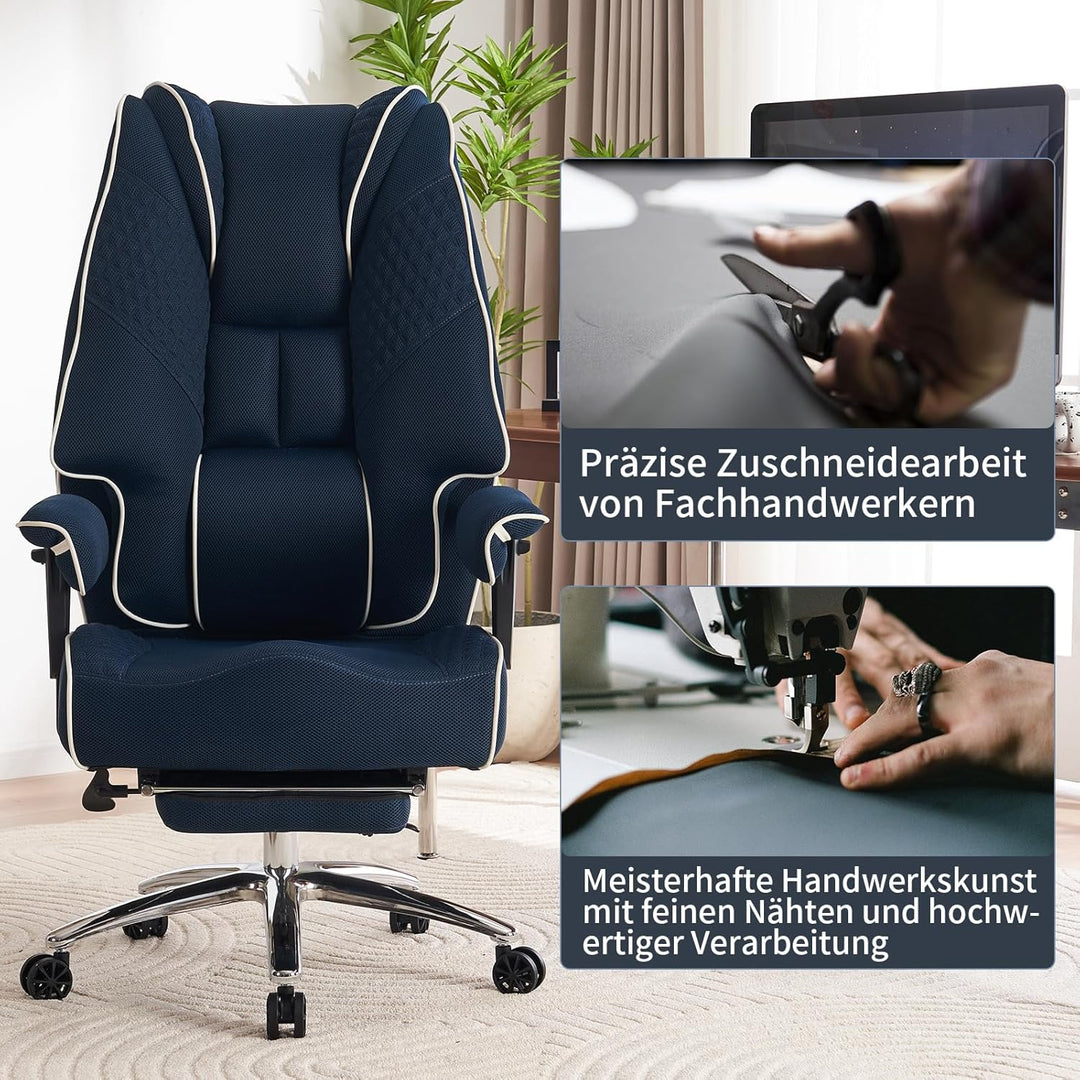 Ergonomischer Mesh-Bürostuhl – Executive Drehstuhl mit verstellbaren Armlehnen, Formschaum- & Tasche