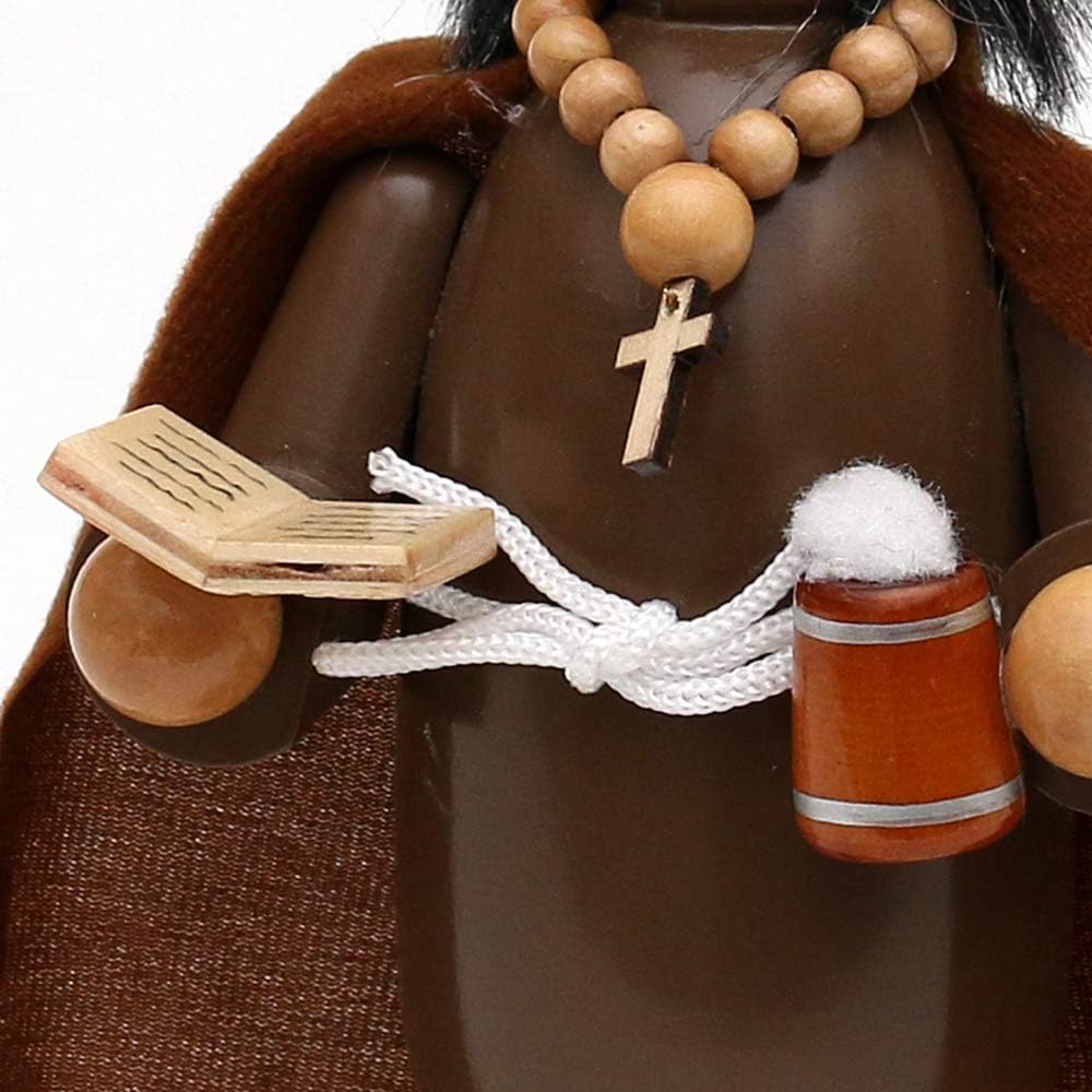 Dekohelden24 Holz Räuchermann Mönch 521387 19 cm, Mönch