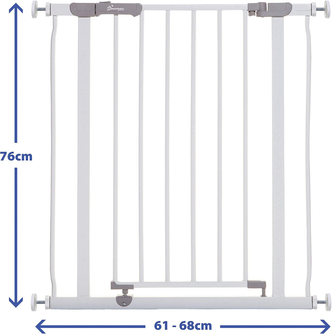 Dreambaby® Ava Slimline - Extra-Schmale Tür- & Treppengitter 61-68cm - Druckinstallation. Geeignet f