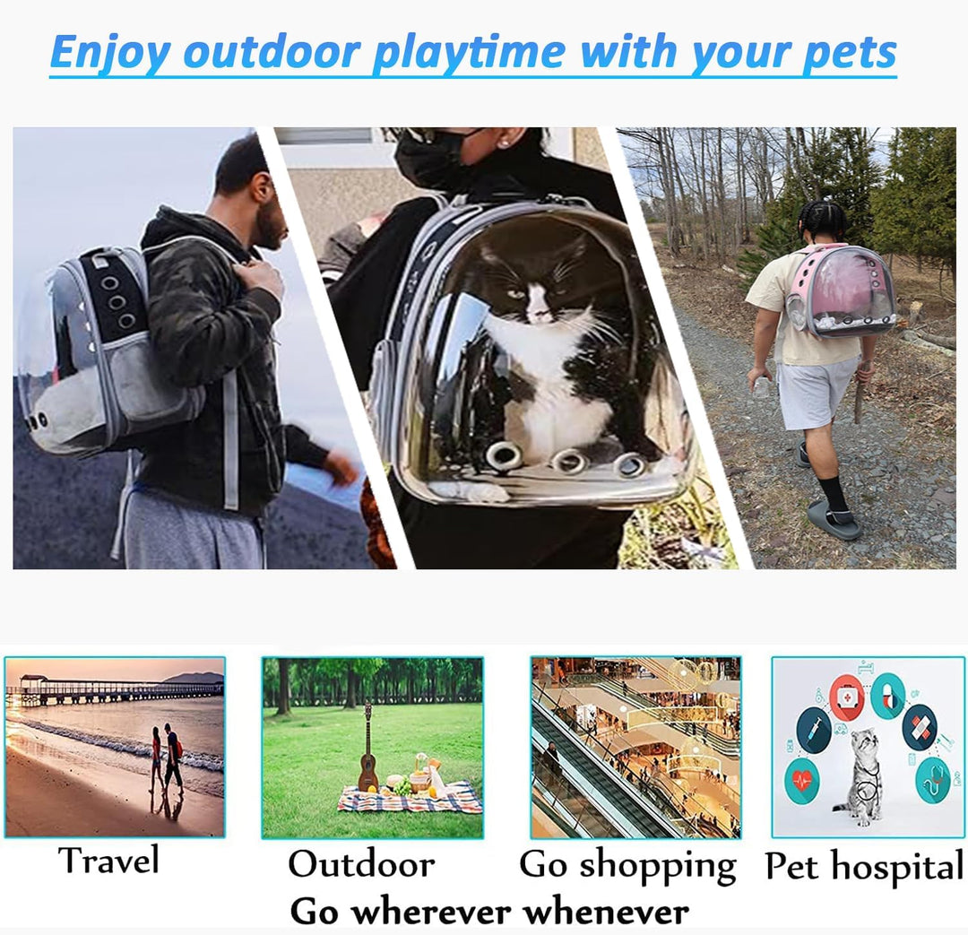 Erweiterbar Katzenrucksack Hunderucksack, Vorderrucksack für Katzen und Kleine Hunde, mit transparen