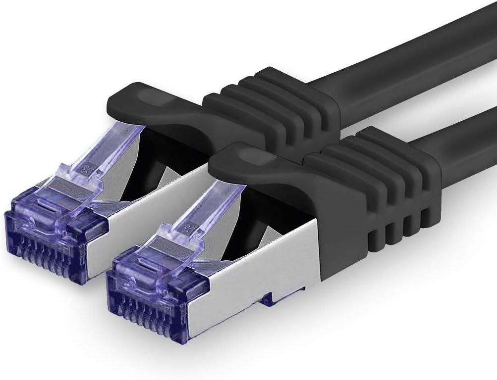 1aTTack.de Cat.7 Netzwerkkabel 30m - Schwarz - 1 Stück - Cat7 Patchkabel (SFTP/PIMF/LSZH) Rohkabel 1