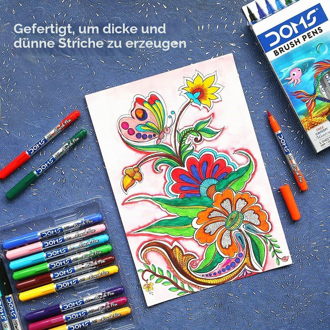DOMS Ungiftiger Pinselstift in Kartonschachtel (14 verschiedene Farbtöne x 1 Set)