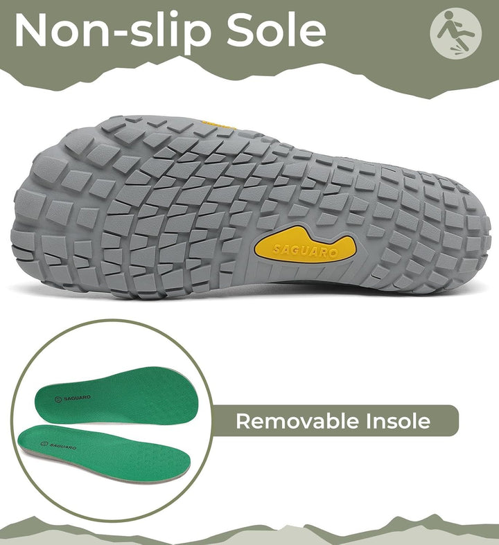 SAGUARO Unisex Barfussschuhe Indoor & Outdoor Fitnessschuhe, Gr. 36-48 39 EU Grau, 39 EU Grau