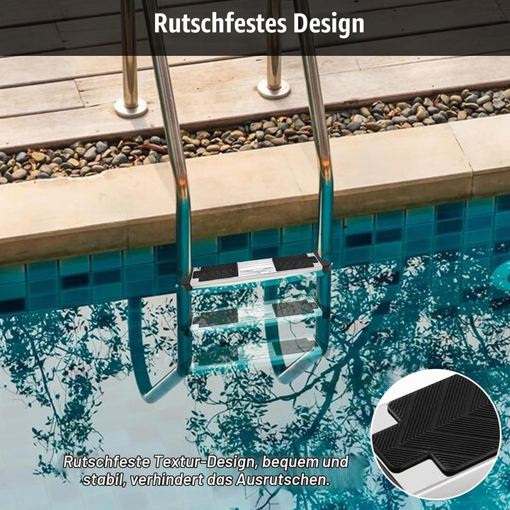 304 Edelstahl Poolleiter Ersatzstufe mit Rutschfestem Gummipolster Schwimmbadleitern Pedale mit Schr