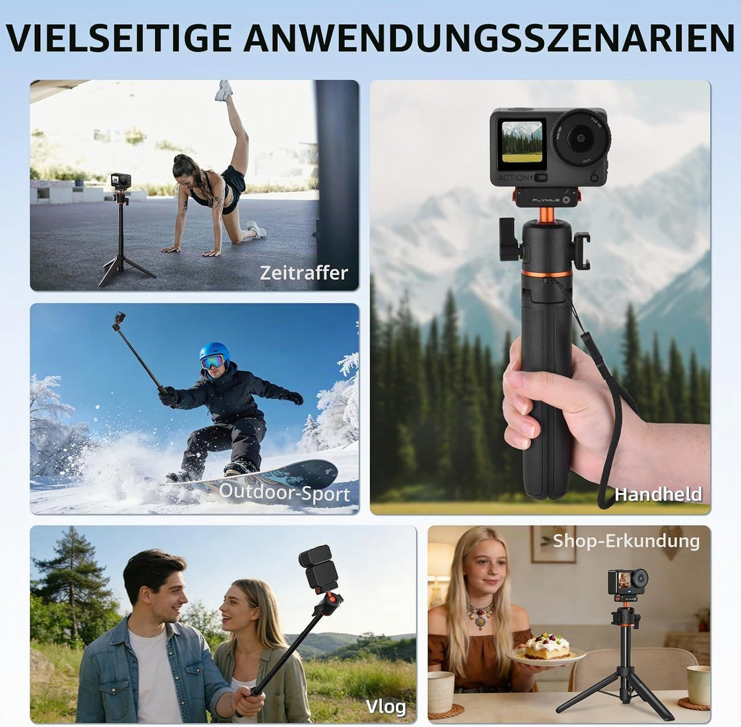 54cm Selfie Stick Stativ für DJI Osmo Action 6/Nano, Magnetische Schnellverschluss Selfie-Stick Ausz