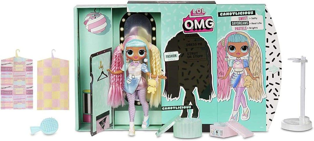L.O.L. Surprise! 565109E7C O.M.G. Fashion Doll Candylicious, Ankleide- und Sammelpuppe mit Haaren un