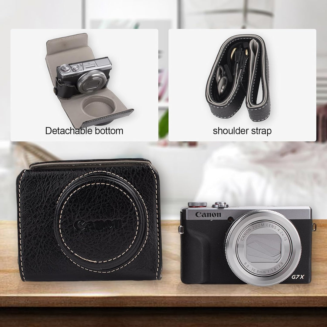 Rieibi G7 X G7X II G7X III Hülle, Vintage Leder Kameratasche für Canon PowerShot G7X G7X Mark II G7X