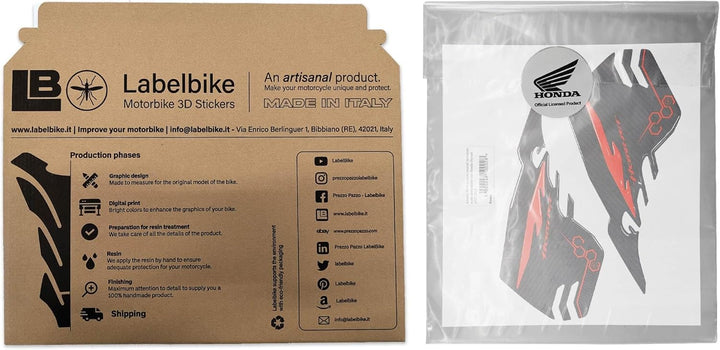 labelbike - 3D Aufkleber Motorrad Tank Seite Schutz und Dekoration in Harz Offiziell lizenziert komp