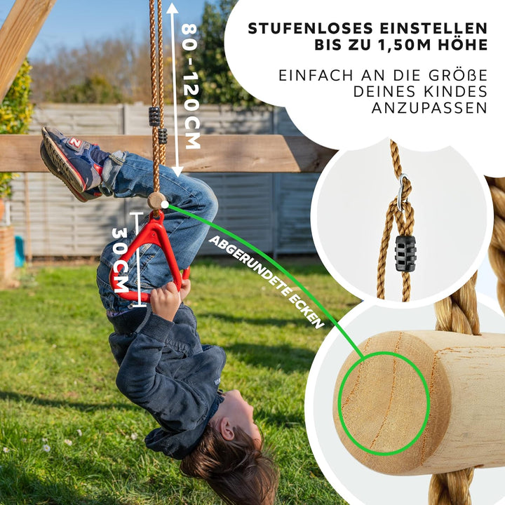 GO!elements Trapez Schaukel Garten - Kinderschaukel Outdoor Indoor - Schaukelsitz Schaukelbrett Bret