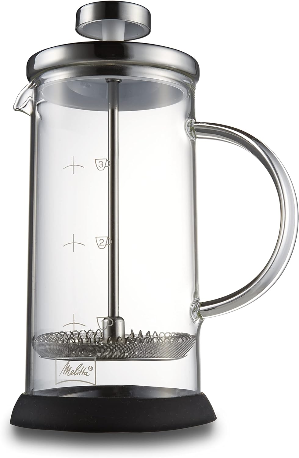 Melitta Kaffeebereiter aus Glas, Graduiert, French Press, für Kaffee oder Tee, Mikrowellenbehälter,