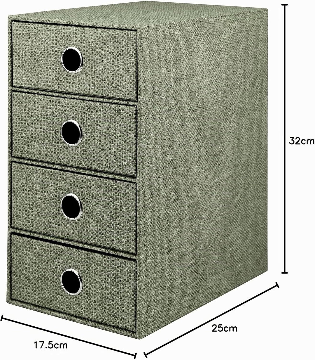 Rössler 1524452674 - S.O.H.O. 4er Schubladenbox für DIN A5, mit Griffloch, Special line Sage, 250 x