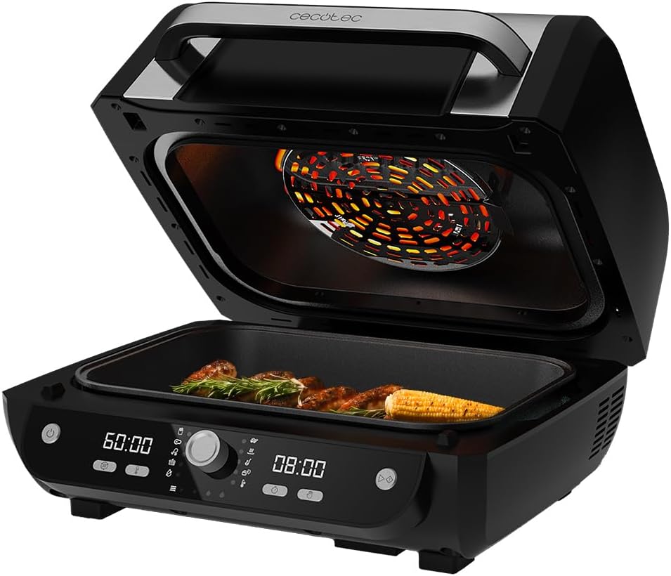 Cecotec Heissluftfritteuse ohne Öl, 8 L, Cecofry FireDome 8000 Pro. 1700 W, Doppelte Heizung, 4 Gril