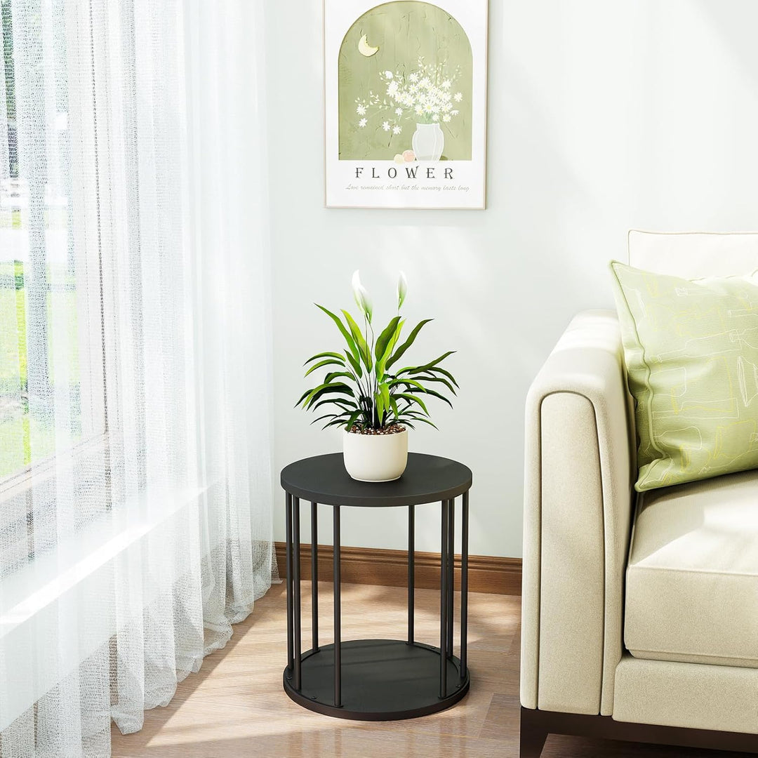 HDANI Rund Pflanzenständer Metall 35cm,Solider und Robuster Blumenständer für Wohnzimmer, Garten,Bal