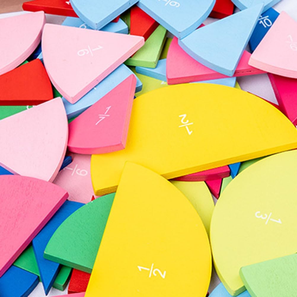 BESTonZON Buntes Holz bruchkreis lernspielzeug für Vielseitige Bruchscheiben zur Anschaulichen Mathe