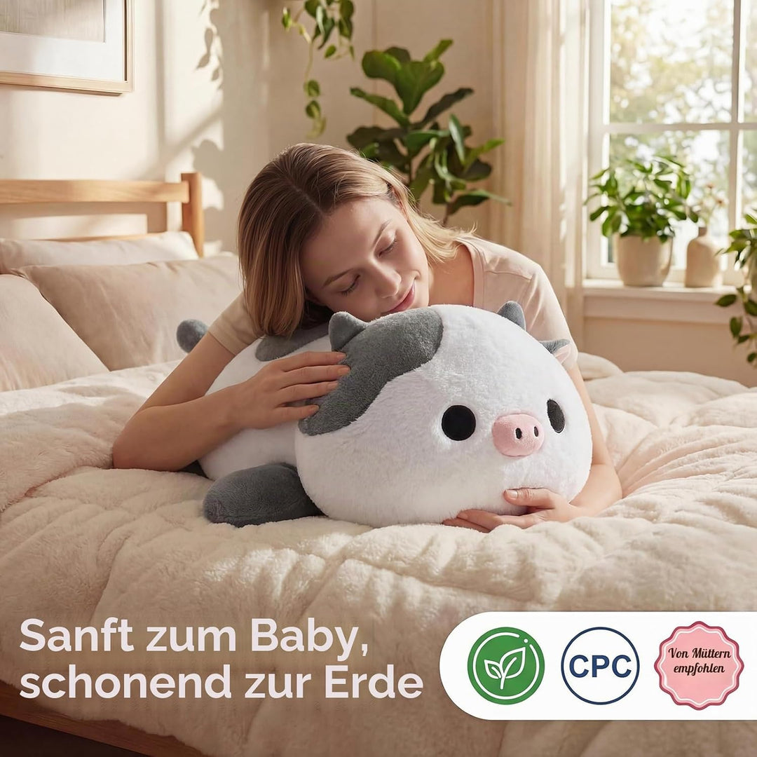 Mewaii Weighted Plüsch Grau Kuh Kuscheltier 58cm,1.8kg (4.0 lbs) Kawaii Plüschtiere für Kinder,Komfo