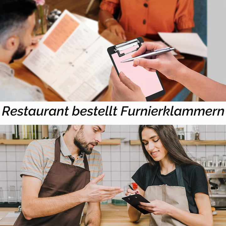 12 Stück Mini Klemmbrett 10X15CM Klein Schreibbrett Clipboard für Hotels, Bar, Kneipe, Restaurant (S