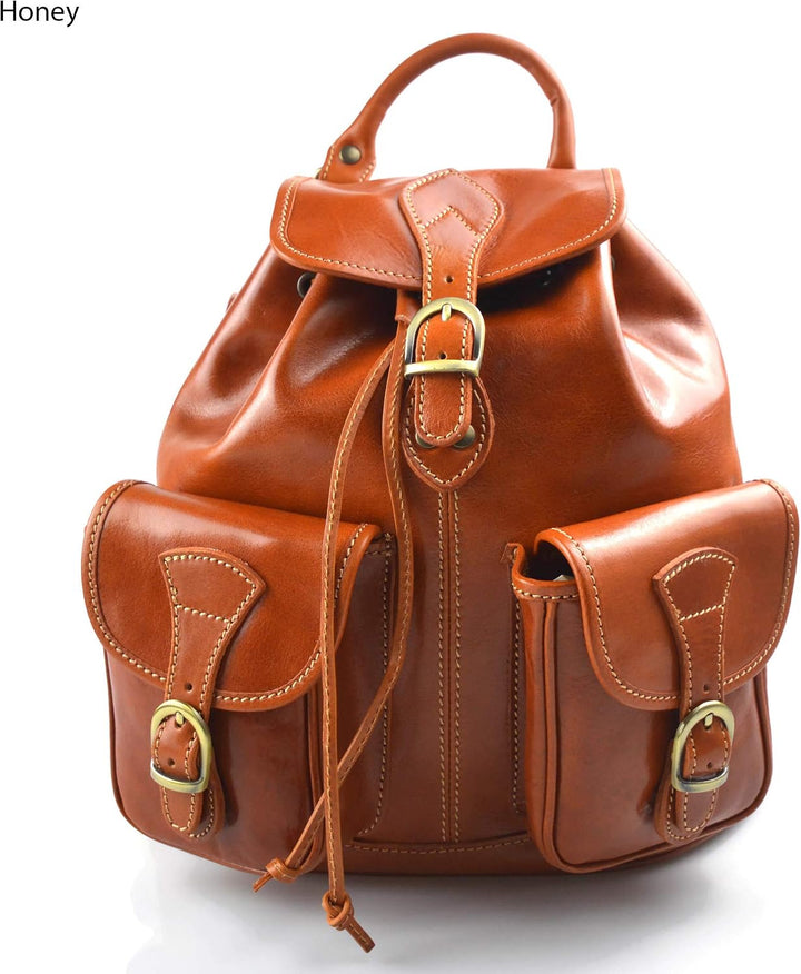 Rucksack leder honig rucksack damen herren reisetasche kalbsleder rucksack leder rucsack schulrucksa