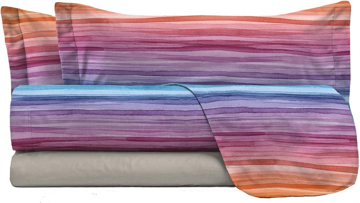 Fantasy Italian Bed Linen Bettwäsche, Rainbow, Doppelte, Mikrofaser, Regenbogen Rainbow Doppelte, Ra