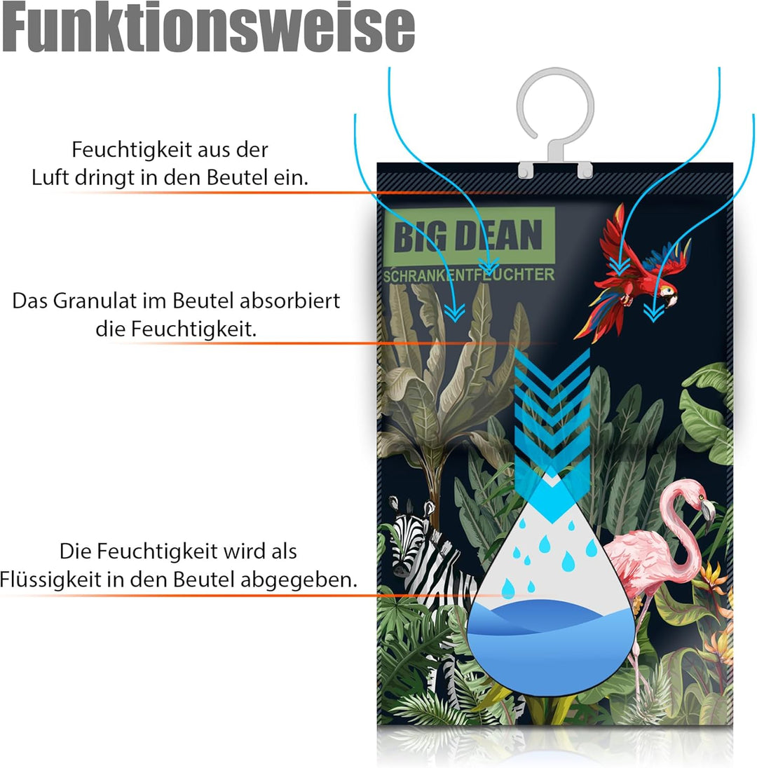 BigDean 30er Pack XL Luftentfeuchter Kleiderschrank - je Beutel bis zu 450ml Entfeuchter Schrank ohn