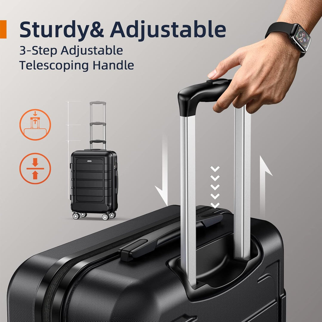 SHOWKOO Koffer Gross Hartschale Leicht Reisekoffer PC+ABS Erweiterbar Haltbar Trolley Handgepäck Gro