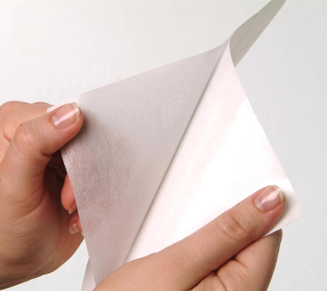 Madeira Tear Away Cotton Fix Stickvlies Selbstklebend,30 cm x 3m,Weiss, Weiss