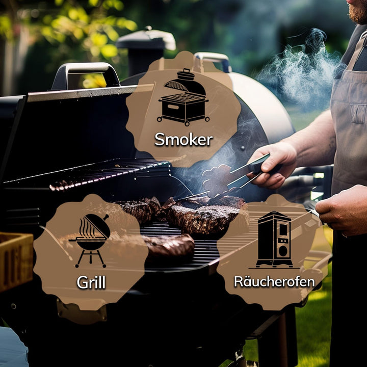 Landree Kirsche Smoker-Holz 4 kg - 20 cm Scheitlänge - Fruchtiges Räucherholz für einzigartige BBQ-A